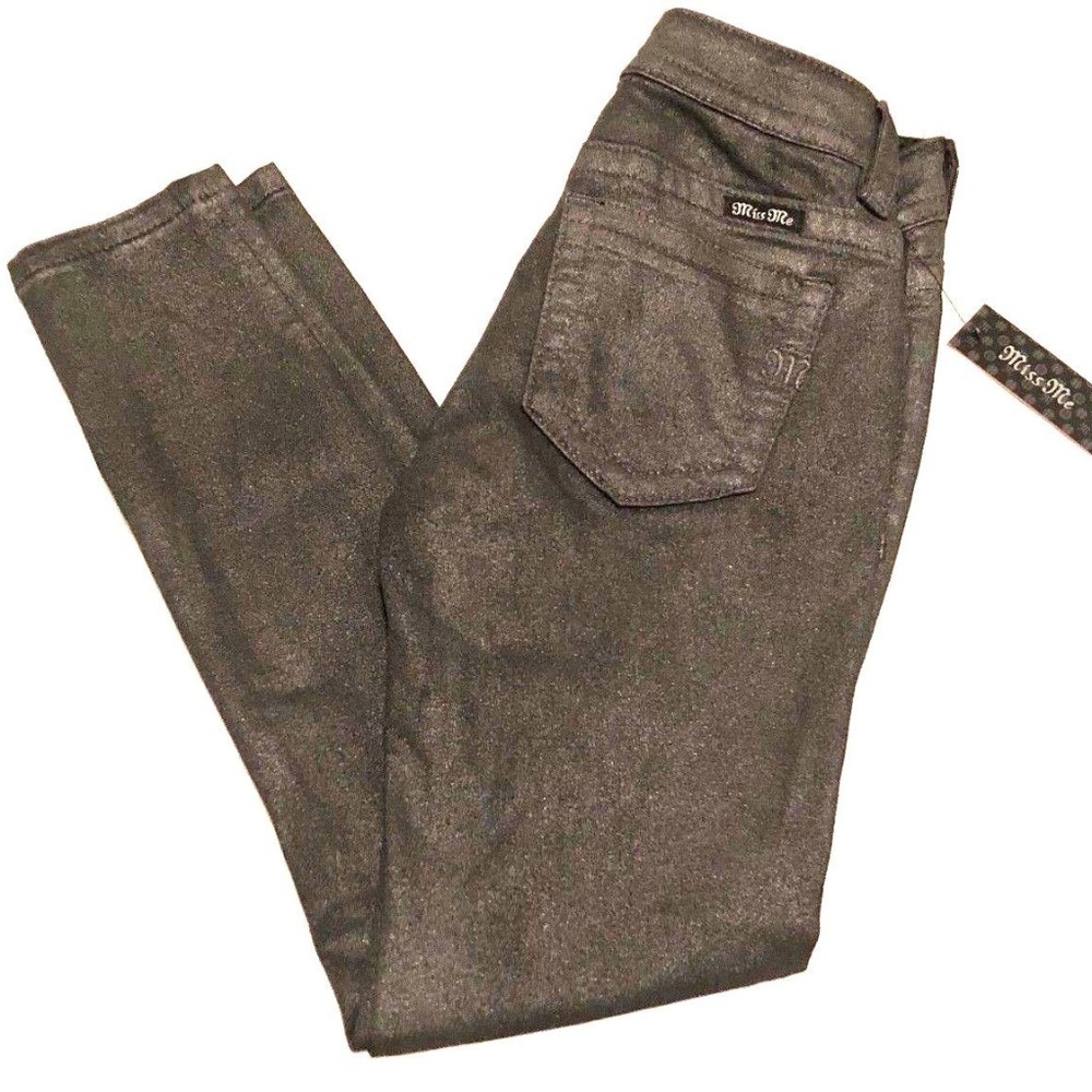 BRAND NEW!!! Grey Metallic Miss Me Jeans Size 25
